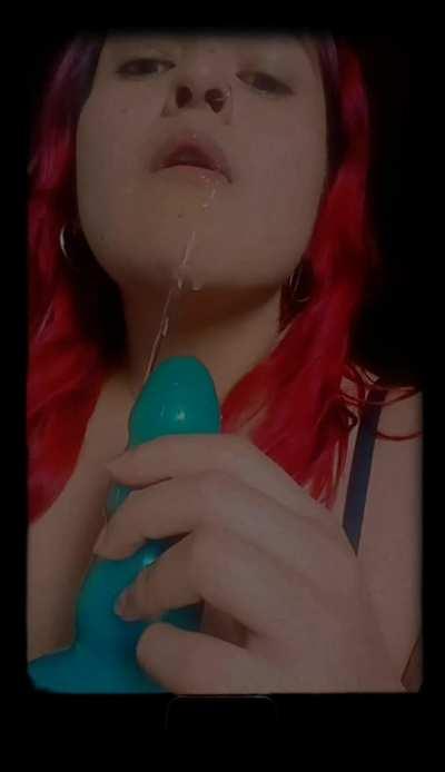 This way I'll get my dildo wet before I shove it up your ass.