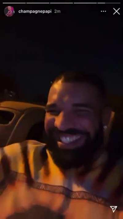 Drake laughing at Kanye IG post