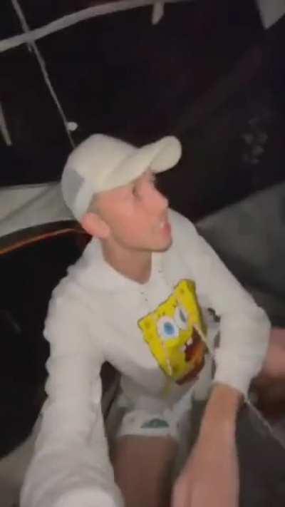 He picked the wrong spot to camp.