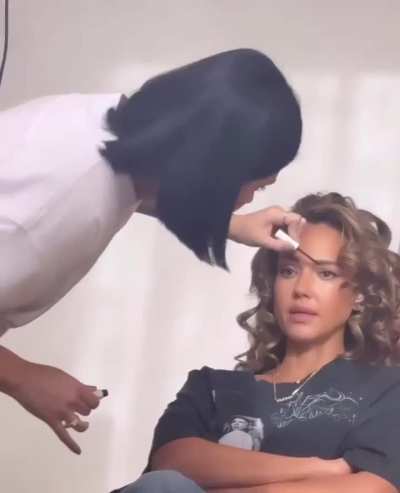 Jessica getting glammed up for her Vogue shoot | IG | October 2025