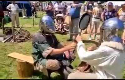 Medieval helmet testing method