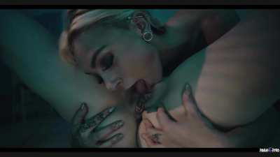 Two infected SLUTS munching on each others pussy juices 