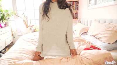 Looking through Vanniall's dress