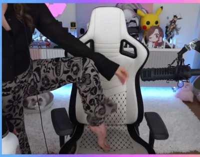 Showing off her pants