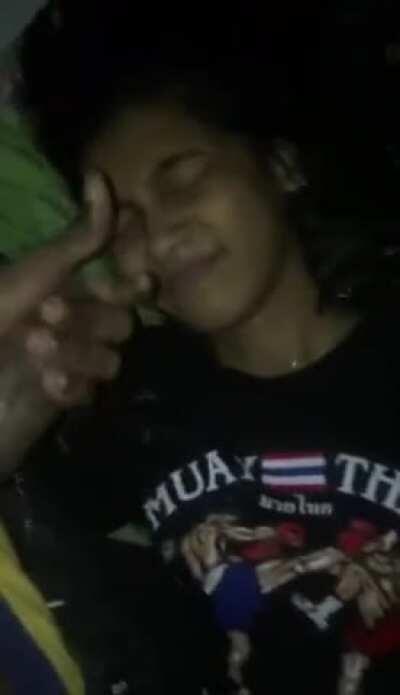 Didn't look like she enjoyed it