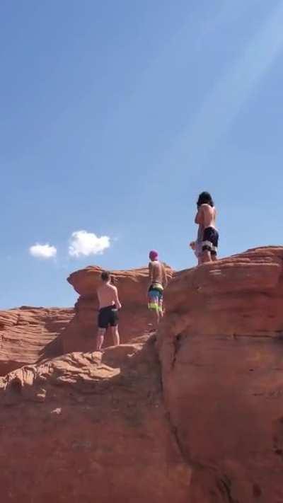 hmrb as I fly through the air over a cliff