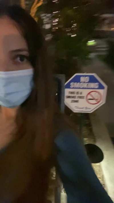 The sign says no smoking no one said I couldn't play with my pussy