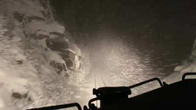 going through a tunnel during a snowstorm from a few years back