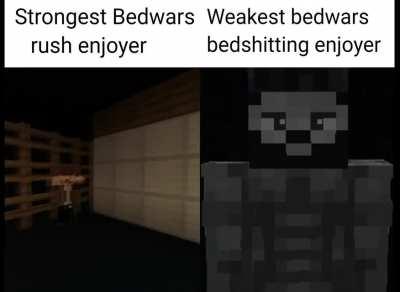 Bedshitting in bedwars > Rushing people