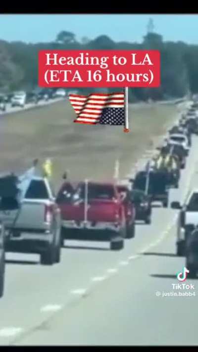 Pro-ICE Counter-Protest Caravan Enroute to Los Angeles Riots