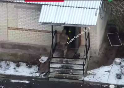 Ukrainian soldier walks into a house and gets headshotted