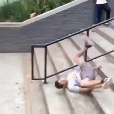 Doing a backflip on stairs