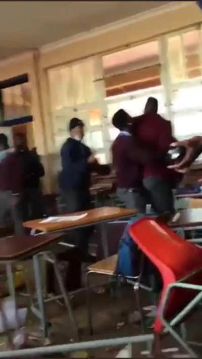 To ride the teacher during class room fight!