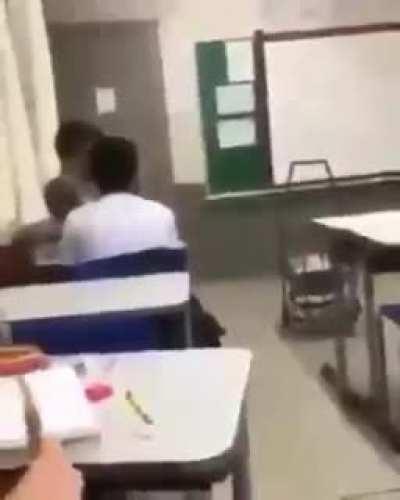 the most random way to get to a classroom