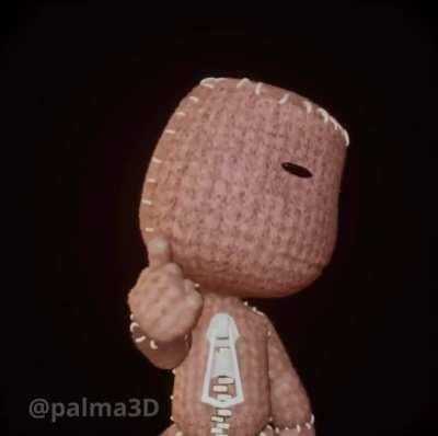 Just animated Sackboy mewing