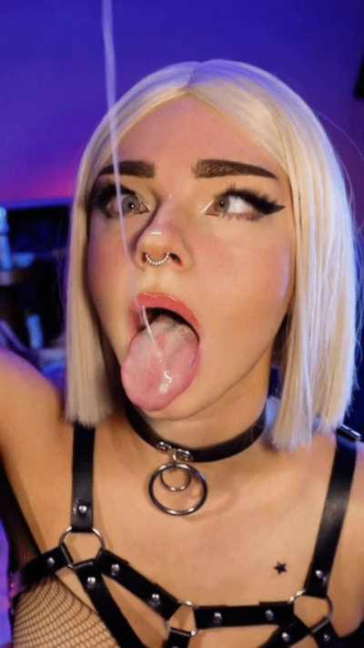 Spit or cum on my tongue? 