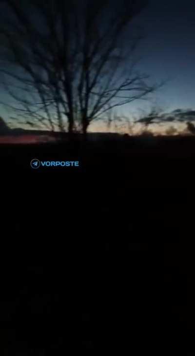 ru pov: Ukrainian positions near Bakhmut under Russian artillery fire