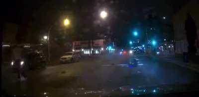 Car rams into street fight.