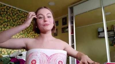 Her paper top just fell off