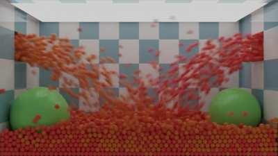 Particle simulation in Blender, with tutorial in comments