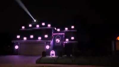 Halloween lights synched to metal. Wait 'till the vocalist joins.