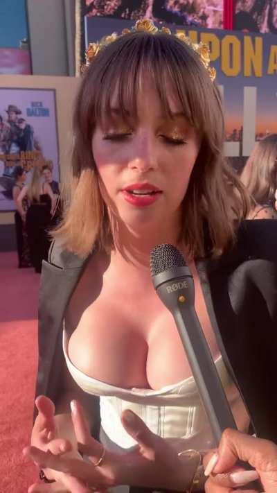 Maya Hawke's tits ready to pop out