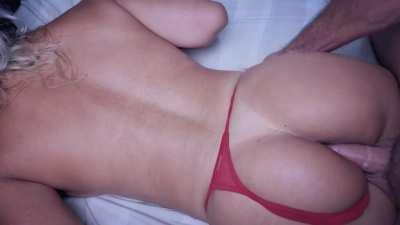 Amateur Anal Cum On Red Thong