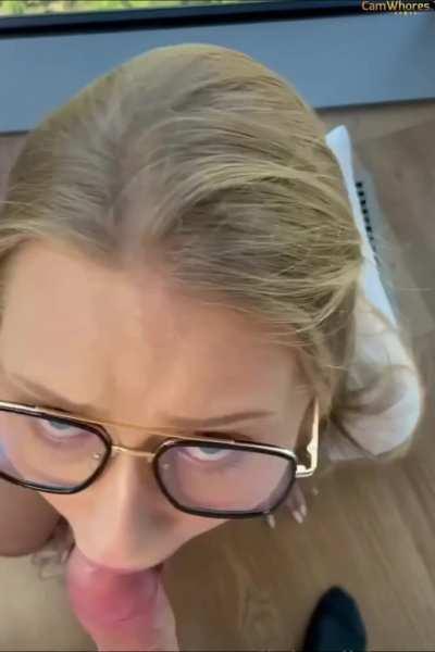 Sexy Blonde Gives Sensual Blowjob