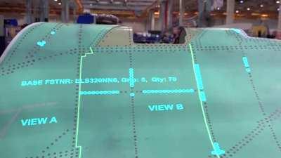 Integrated AR assembly line for F-35 center fuselage
