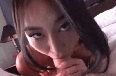 Asian girlfriend waking you up