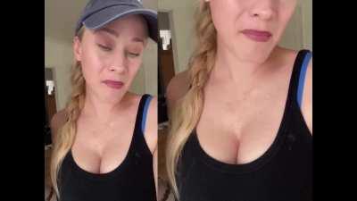 When I masturbate to Olivia Taylor Dudley's big boobs, sometimes I get so excited that I start calling her 