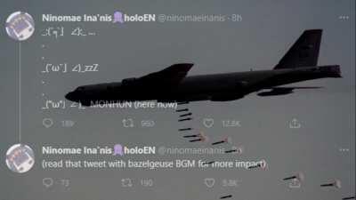 Ina's tweet but with appropriate music