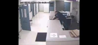 A cop is choking a black man