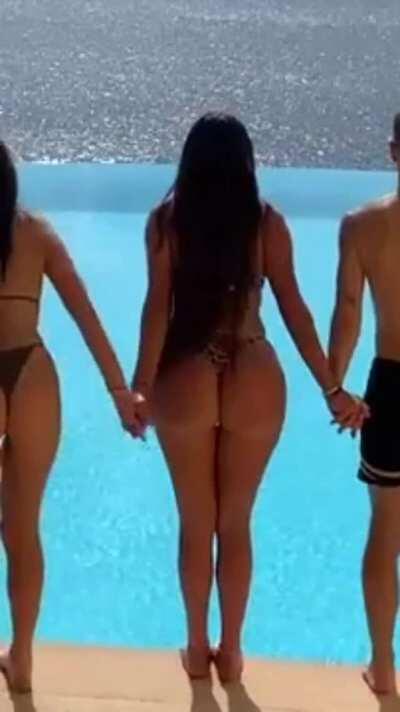 Ass in a thong zoomed in
