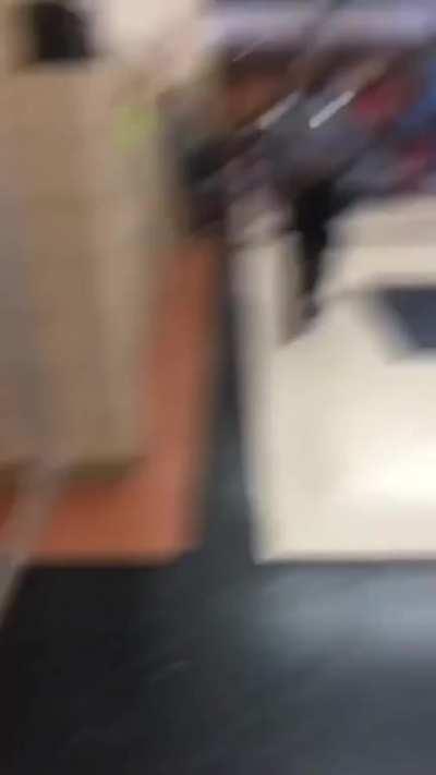 Someone set the fucking bathroom on fire at my school