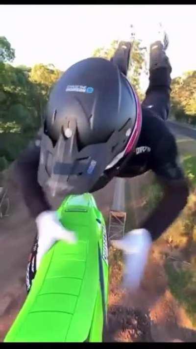 HMRB while I get off of my bike mid-jump...