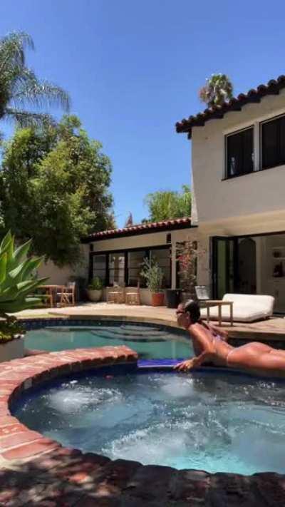 Dev at pool 💙💙💙