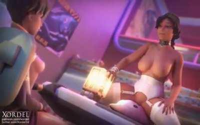 Ana riding a happy pachimari V1 (Xordel) [Overwatch]