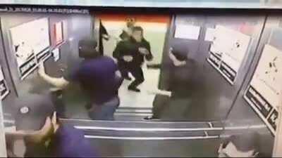 1 v. 3 in an elevator. The 3 get rekt.