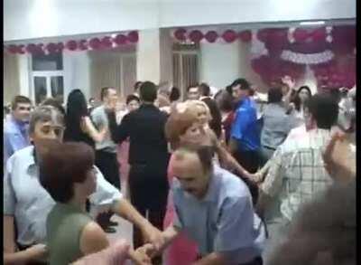 Dude beats his wife simply for messing up during their dance.