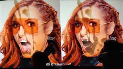 Covering Becky Lynch's face with a Big Time Load
