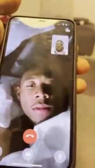 the person calling people up to tell them that he cant talk right now