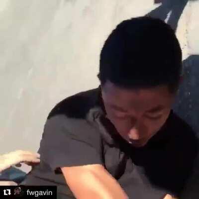 I was told that they guy in the grey was a boxer and was send juvenile or something