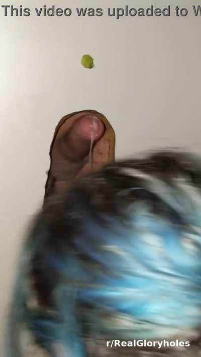 No-knock Cumshot at her 1st Gloryhole