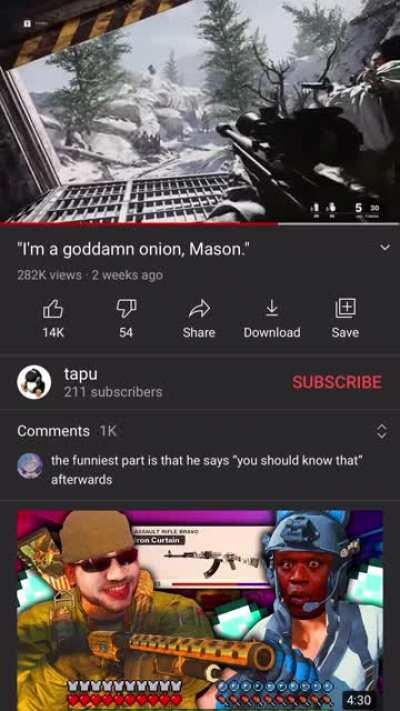 I need an explanation, what’s with this part where he says “I’m a go damn onion mason” it’s so random