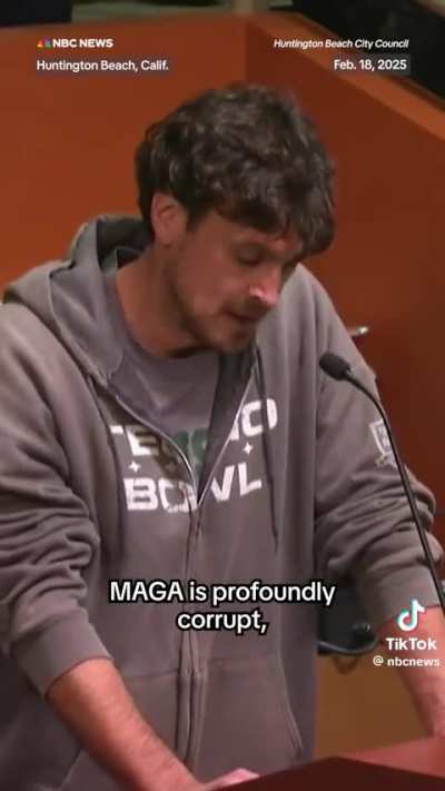 Huntington Beach City Council freaks out, has public commenter immediately arrested for speaking out against a MAGA plaque on a library.