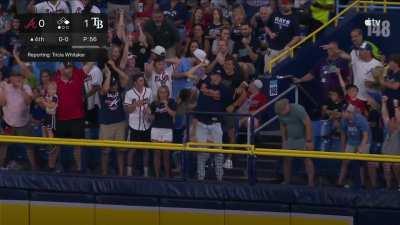 [Highlight] [Highlight] The Braves take the lead after a 2-run homer by Sean Murphy which interrupts the Cowbell Max interview.