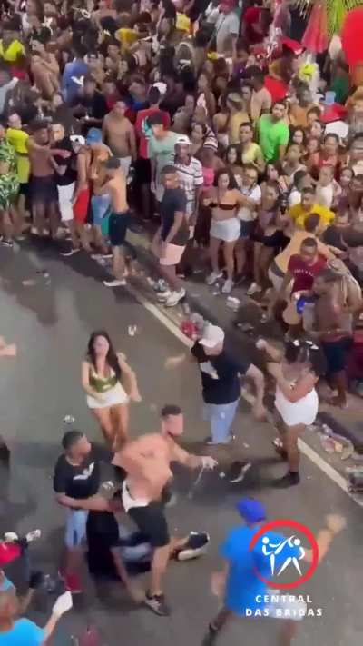 Sucker punch during Carnival in Brazil