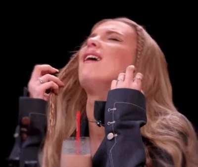 Her reaction when you first put it in. It hurts her at first, but then she just melts right into you😩