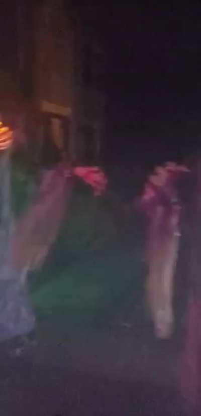 The kids gotta be brave to get candy at my house.